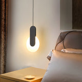Modern LED Pendant Light  Geometric Metal Disc Design - Detailed view