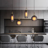 Modern Glass Pendant Light  Frosted Globe Design - Detailed view