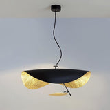 Modern Pendant Light  Black Gold Curved Design - Detailed view
