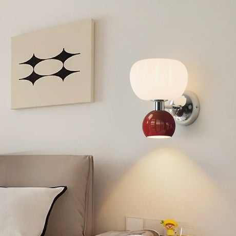 Modern LED Wall Lamp  Cream Glass Shade Design - Product detail 6
