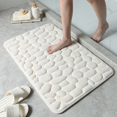 Memory Foam Bath Mat  Non-Slip Pebble Pattern Design - Product showcase