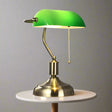 Classic Banker Desk Lamp  Green Glass Shade with Brass Base - Product detail 4
