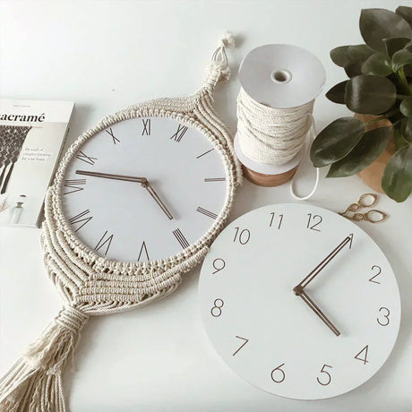 Macrame Wall Clock  Bohemian Woven Design - Product detail 4