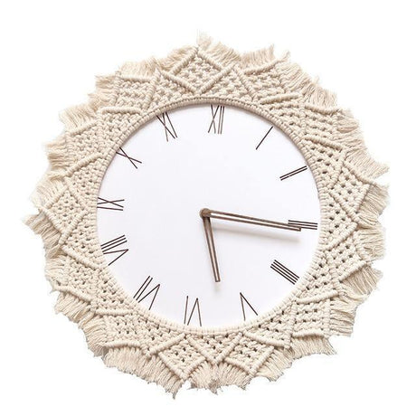 Macrame Wall Clock  Bohemian Woven Design - Product detail 5