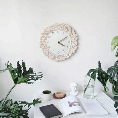 Macrame Wall Clock  Bohemian Woven Design - Product detail 6
