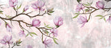 Magnolia wallpaper design file showing detailed pink watercolor florals and gentle color palette