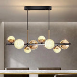 Modern Dining Pendant Light  Black Gold LED Spheres - Product example