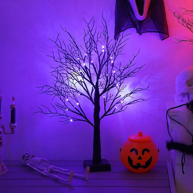 Halloween LED Tree Light  Black Branch Design With White Lights - Product showcase