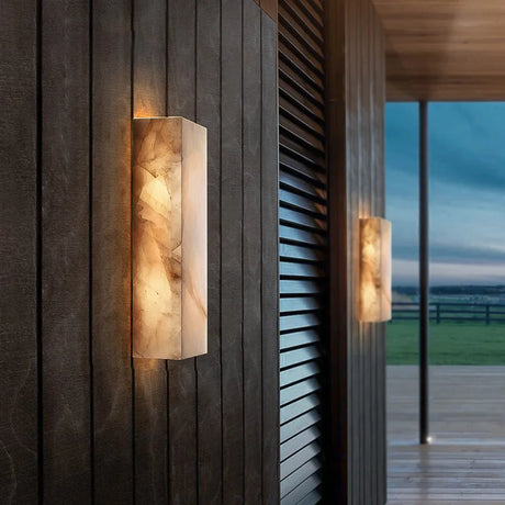 Marble Wall Light  Natural Stone Rectangular Sconce - Product showcase