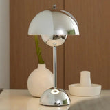 Modern Table Lamp  Chrome Mushroom Design - Detailed view