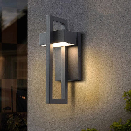 Modern Outdoor Wall Light  Geometric LED Frame Design - Product showcase