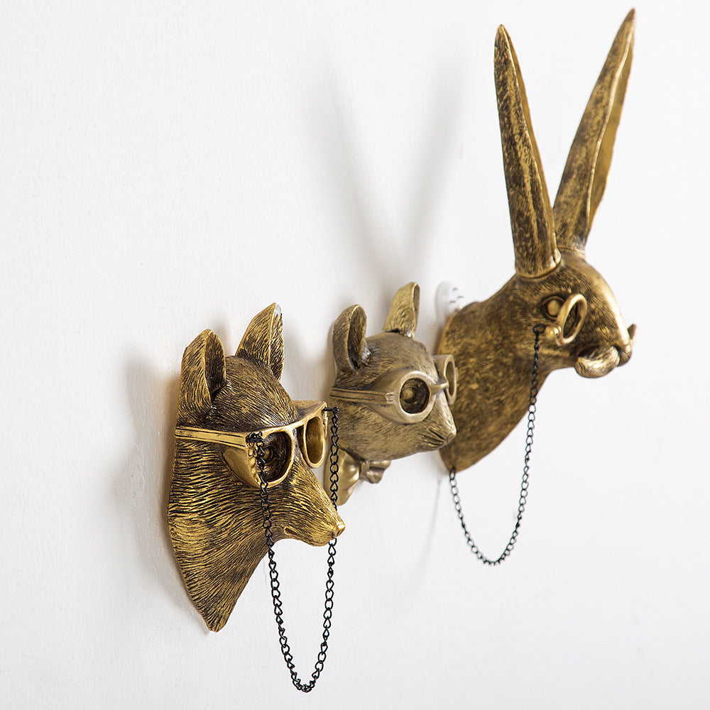 Animal Wall Decor  Vintage Gold Resin Sculptures - Detailed view