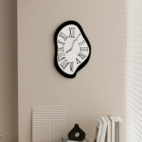 Modern Wall Clock  Melting Roman Numerals Design - Product showcase