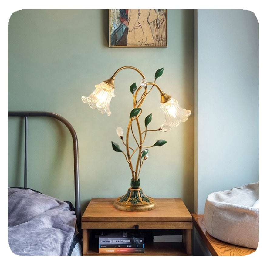 Floral Table Lamp  Crystal Glass Flower Design - Product detail 4