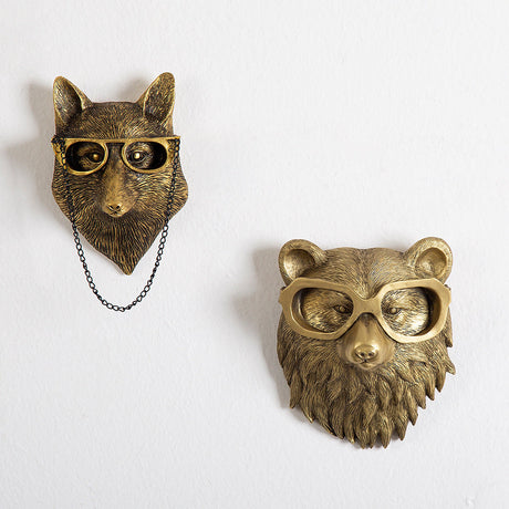 Animal Wall Decor  Vintage Gold Resin Sculptures - Product example