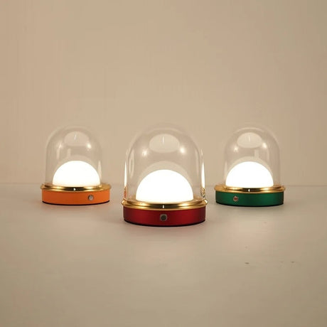 Modern Touch Table Lamp  Glass Dome With Color Base - Product showcase