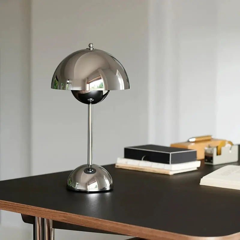 Modern Table Lamp  Chrome Mushroom Design - Product detail 4