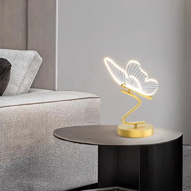 Modern LED Table Lamp  Butterfly Wing Design With Gold Base - Product showcase
