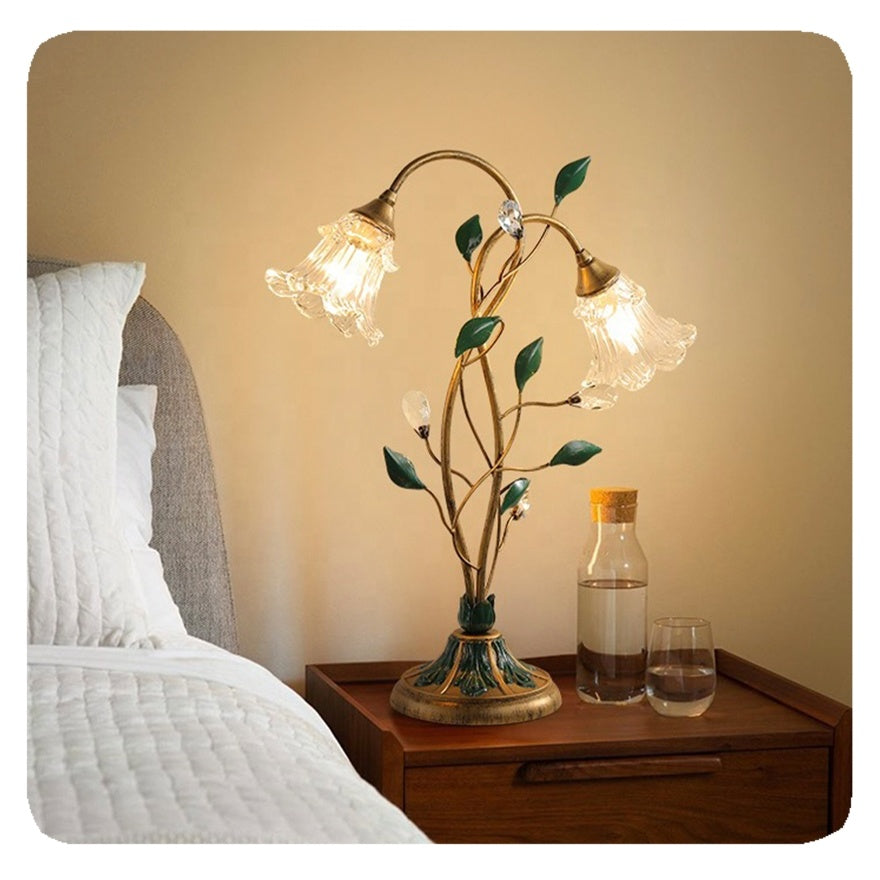 Floral Table Lamp  Crystal Glass Flower Design - Product example