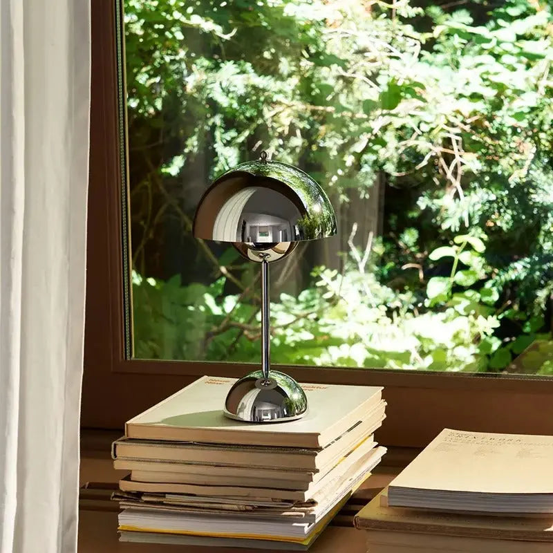 Modern Table Lamp  Chrome Mushroom Design - Product detail 6