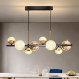 Modern Dining Pendant Light  Black Gold LED Spheres - Product detail 8