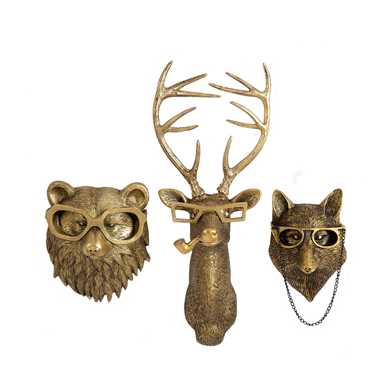 Animal Wall Decor  Vintage Gold Resin Sculptures - Product detail 6
