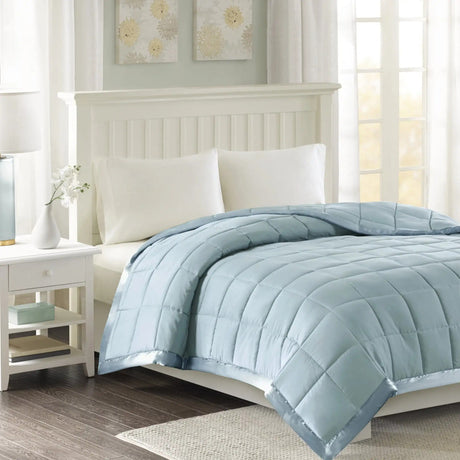 Quilted Bedspread  Satin Trim Lightweight Comfort - Product showcase