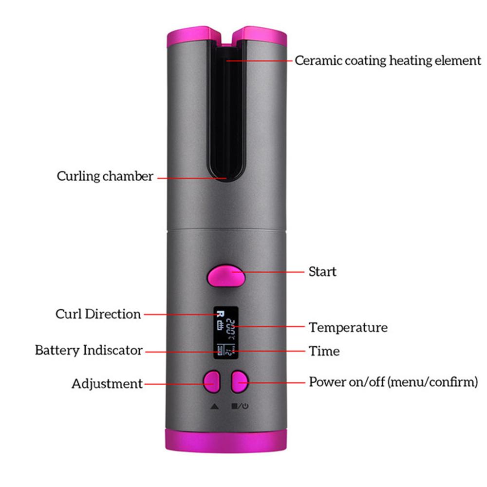 Wireless Auto Hair Curler  Tourmaline Ceramic LCD Display - Product detail 6