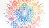 Rainbow Mandala design file showing intricate sacred geometry pattern with watercolor effects