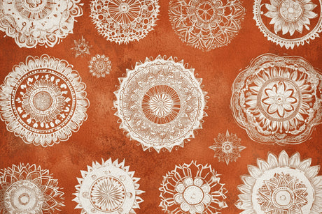 Mandala wallpaper design file showing intricate terracotta pattern details
