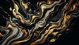 Black and gold marble wallpaper mural creating a stunning feature wall in a modern living room with minimalist furniture