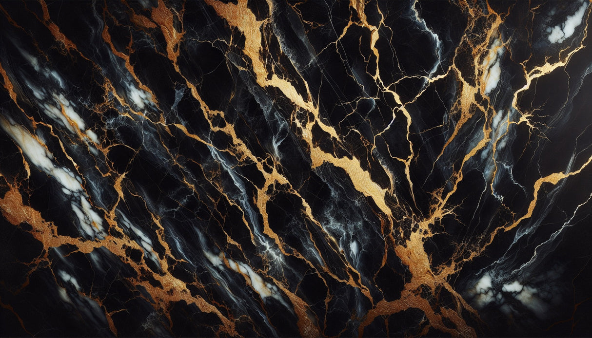 Black and gold marble wallpaper design file showing detailed golden veins on dark background