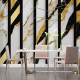 Luxury marble wall mural in elegant dining room setting
