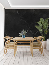 Marble effect wall mural in luxury master bedroom