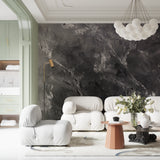 Luxury marble wall mural showcased in an elegant dining room setting