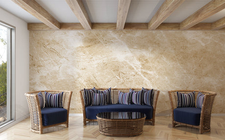 Design file showing detailed beige marble pattern with natural veining texture