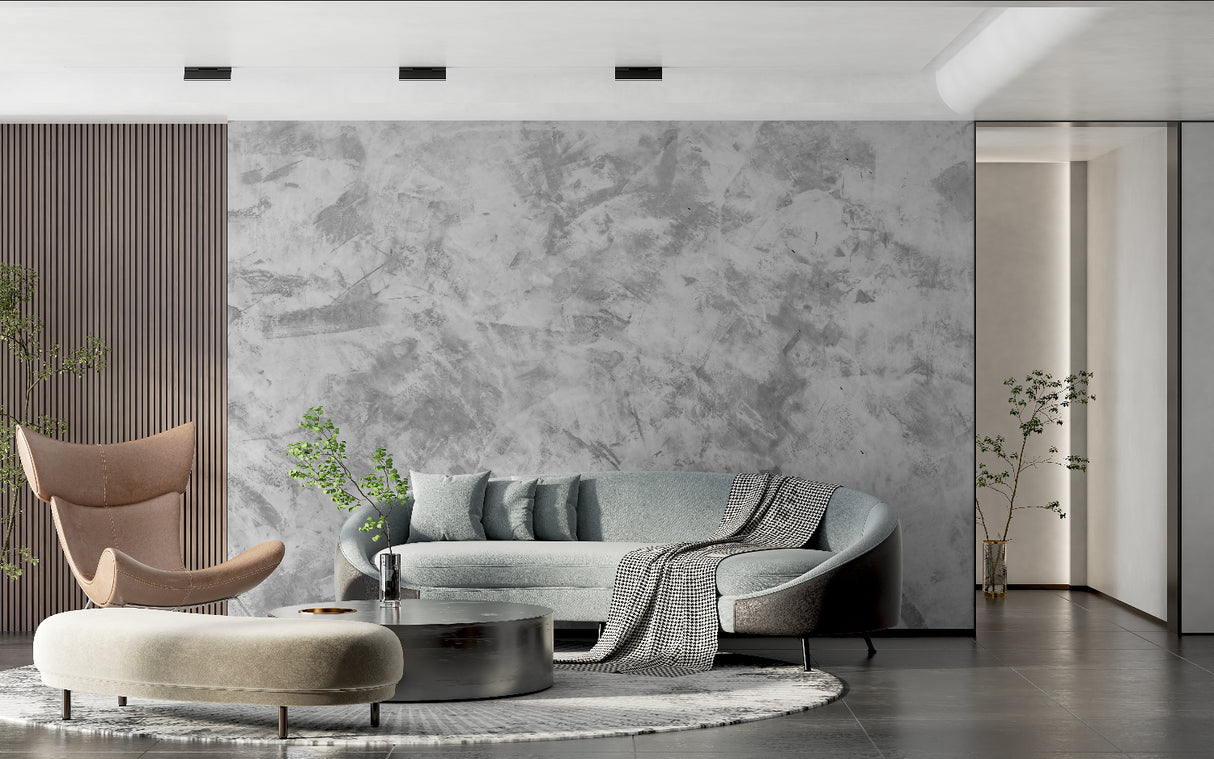 Textured marble wallpaper creating luxury feel in modern office space