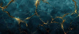 Design file of teal marble wallpaper pattern with flowing gold veins