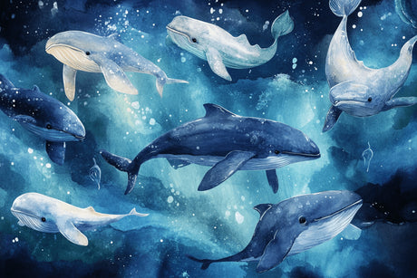 Whale and stars design file showing intricate watercolor details and celestial elements