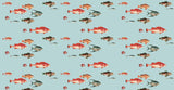 Tropical fish pattern design file showing detailed marine life illustrations on aqua background