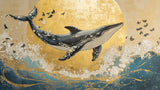 Whale and butterflies marine wallpaper design file showing intricate pattern details