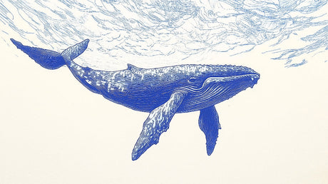 Marine whale line art design file showing intricate pattern details and flowing lines