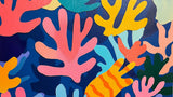 Colorful coral reef abstract design file showing detailed pattern and rich navy background