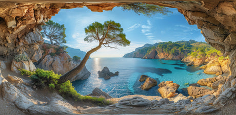 Mediterranean coastal pine tree design file showing intricate details and true colors