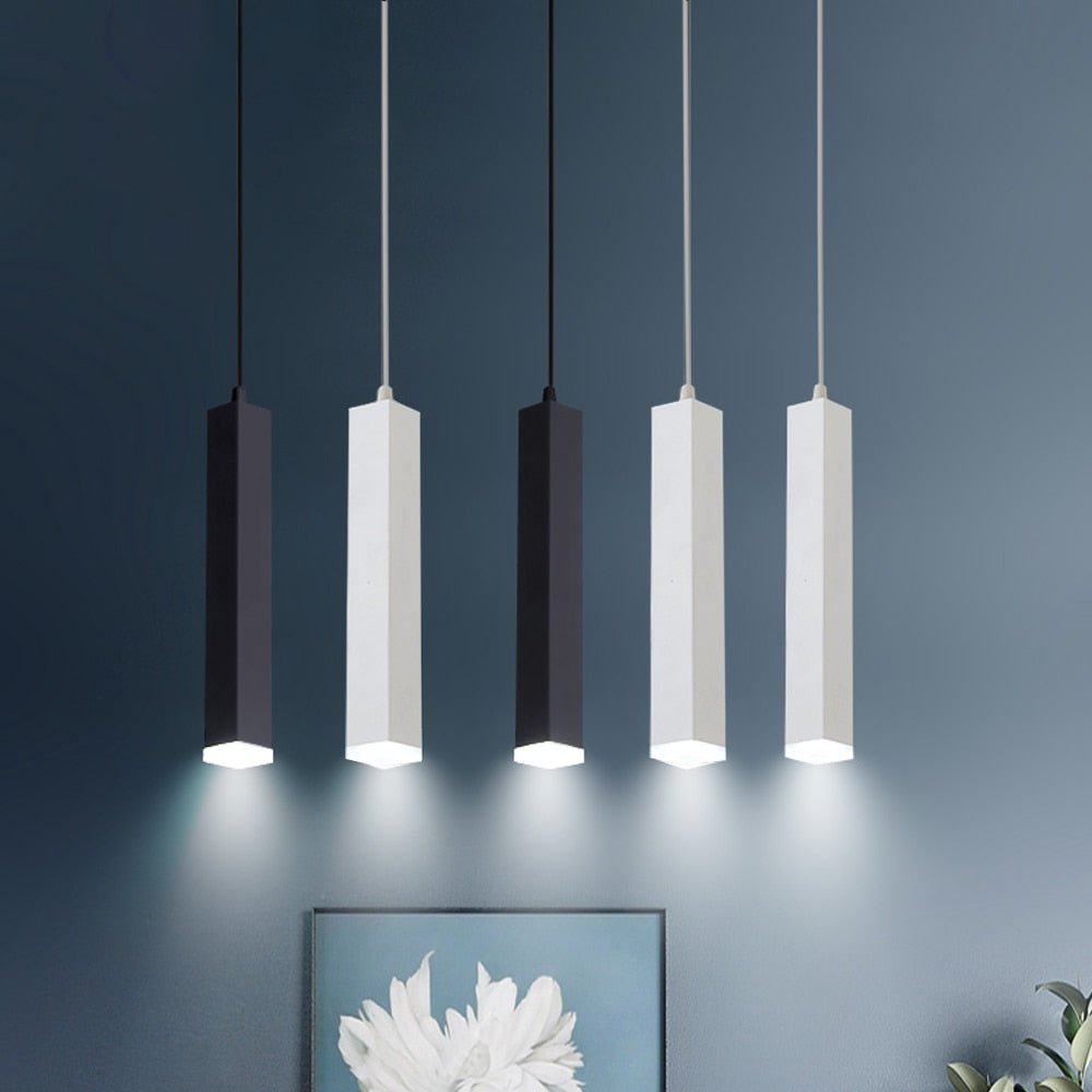 Modern Mini Pendant Light  Slim LED Cylinder Design - Detailed view