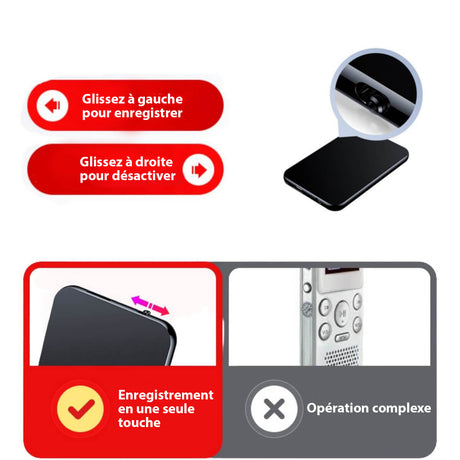 Mini Voice Recording Device  Ultra Slim Professional Audio Recorder - Product detail 5