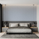Modern textured wallpaper in home office space highlighting professional appeal