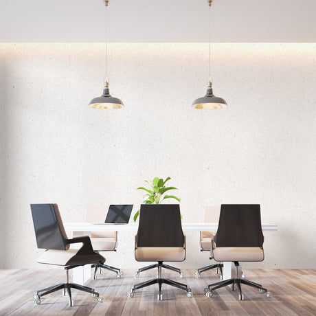 White textured wallpaper in modern living room creating a bright, airy atmosphere