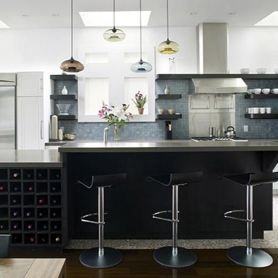 Modern Glass Pendant Light  Colored Dome Shade Design - Product detail 7