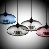 Modern Glass Pendant Light  Colored Dome Shade Design - Product detail 4